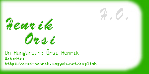 henrik orsi business card