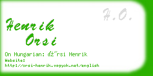 henrik orsi business card